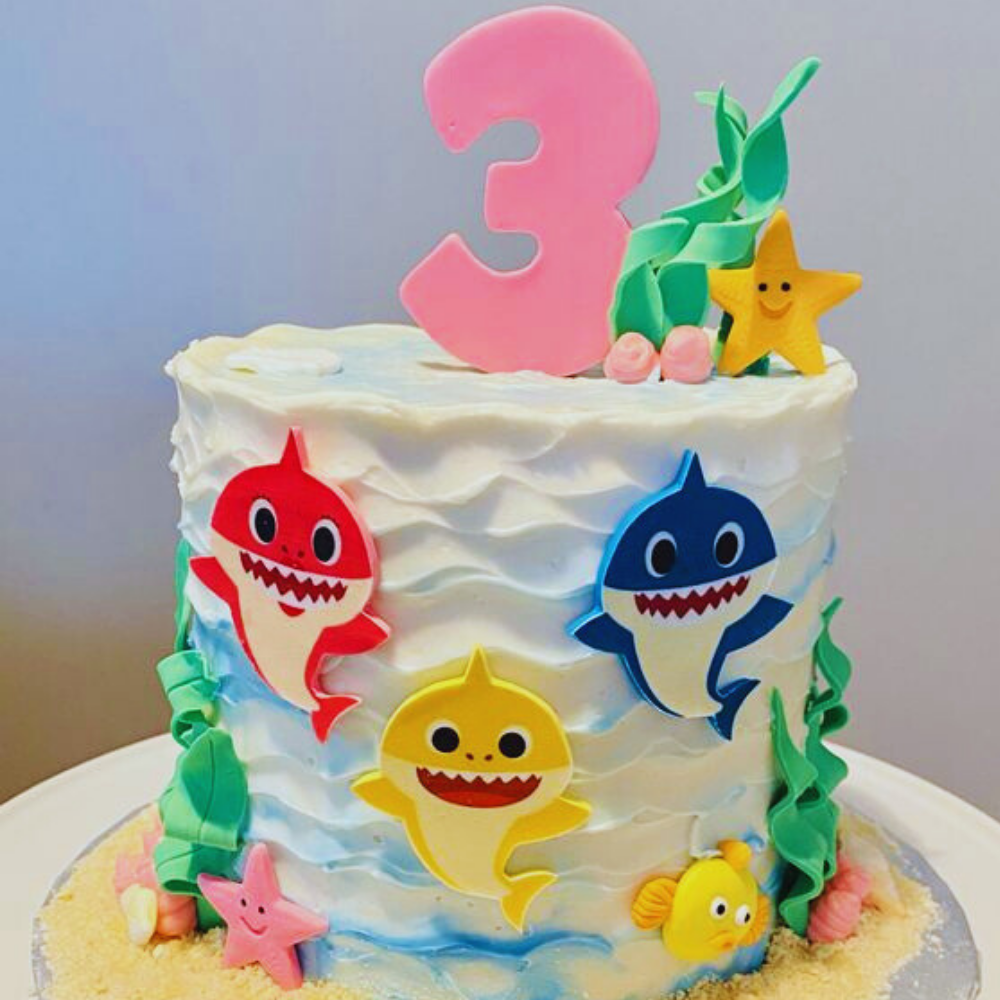 El Yapımı Premium - Baby Shark Doğum Günü Pastası ( Özel Teslimat) - Görsel 2